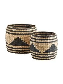 Madam Stoltz Aufbewahrungskörbe-Set Pyramid Aus Binsengeflecht, 2-tlg.